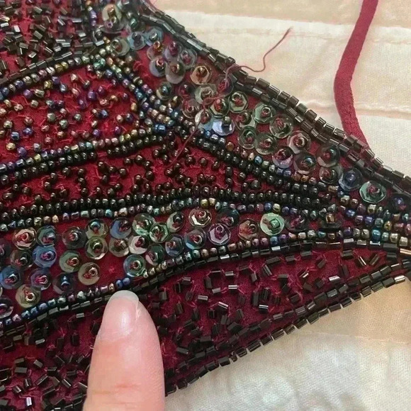 Vintage Caché Silk Butterfly Beaded Top - Picture 6 of 9